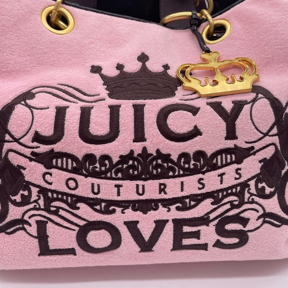 💅✨🩷Vintage XL Juicy Couture Pink and Brown Y2K Bag - Picture 3 of 17